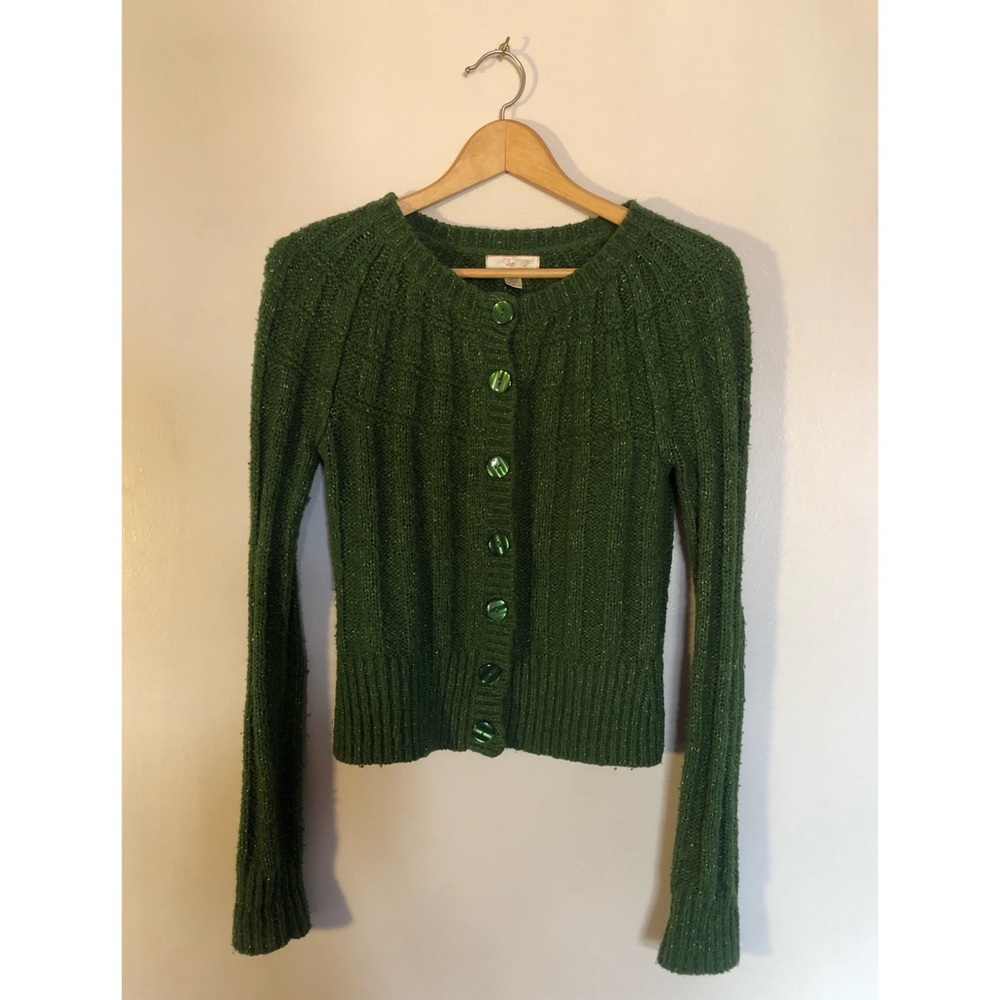 Sparkly Green Lux Cardigan Sweater